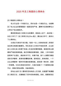 2025年員工制度的心得體會