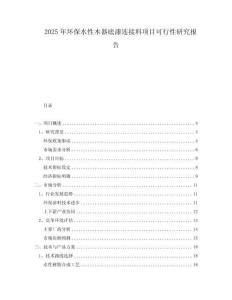 2025年環保水性木器底漆連接料項目可行性研究報告