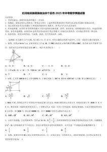 紅河哈尼族彝族自治州個舊市2025年中考數(shù)學押題試卷含解析