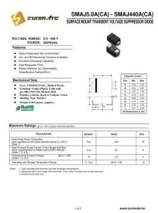 SMAJ6.0A(CA) TVS瞬態抑制二極管規格書
