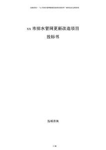 xx市排水管網(wǎng)更新改造項(xiàng)目投標(biāo)書