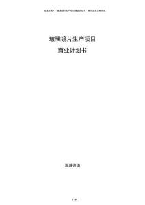 玻璃鏡片生產項目商業計劃書