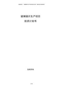 玻璃鏡片生產(chǎn)項目投資計劃書