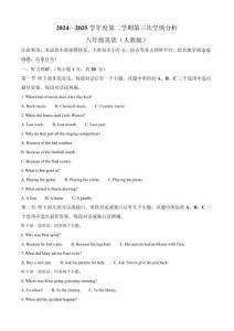 河南省鹿邑縣2024--2025學(xué)年八年級下學(xué)期第三次月考英語試卷（含筆試答案，無聽力音頻及原文）