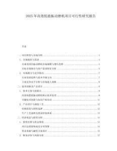 2025年高效低能振動磨機項目可行性研究報告