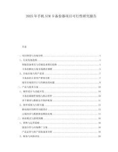2025年手機(jī)SIM卡備份器項(xiàng)目可行性研究報(bào)告