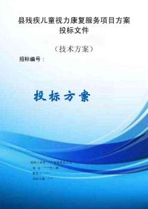 縣殘疾兒童視力康復(fù)服務(wù)項目方案投標文件（技術(shù)方案）