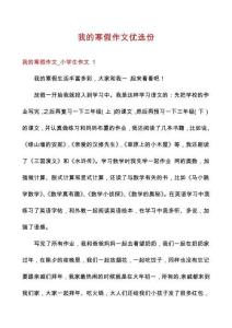 我的寒假作文優(yōu)選份