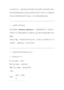 論文中表格顯著性差異的解讀