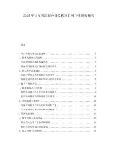 2025年日夜两用彩色摄像机项目可行性研究报告