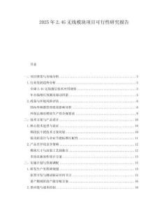 2025年2.4G無線模塊項(xiàng)目可行性研究報(bào)告