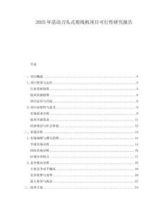 2025年活動刀頭式剪線機(jī)項目可行性研究報告