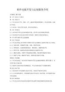 軟件功能開發(fā)與定制服務(wù)合同