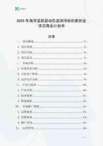 2025年海洋溫躍層動態(tài)監(jiān)測浮標(biāo)創(chuàng)新創(chuàng)業(yè)項目商業(yè)計劃書