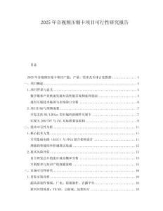 2025年音視頻壓縮卡項(xiàng)目可行性研究報告