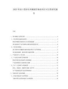 2025年封口型沖壓外圈滾針軸承項(xiàng)目可行性研究報(bào)告