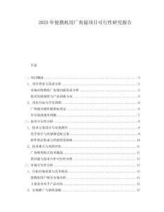 2025年便攜機用廣角鏡項目可行性研究報告