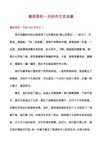 暑假里的一天的作文優(yōu)選篇