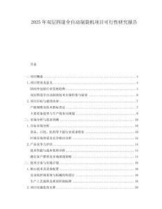 2025年雙層四道全自動制袋機項目可行性研究報告