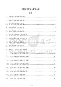 工程項目勞動力管理方案
