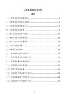 工程質量驗收標準方案