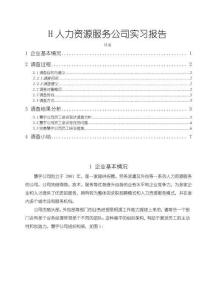 H人力資源服務公司實習報告5000字