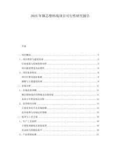 2025年銅芯塑料線項目可行性研究報告