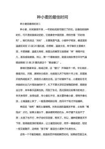 種小麥的最佳時間