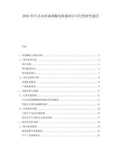 2025年片式功率玻璃釉電阻器項(xiàng)目可行性研究報(bào)告