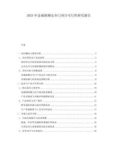 2025年金屬探測安全門項目可行性研究報告