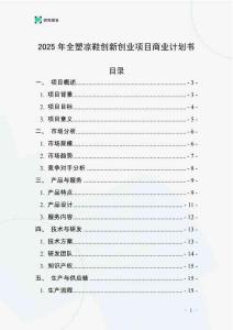 2025年全塑涼鞋創新創業項目商業計劃書