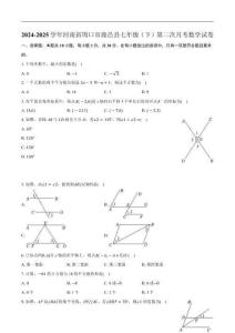 河南省周口市鹿邑縣2024-2025學(xué)年七年級下學(xué)期第二次月考數(shù)學(xué)試卷(含答案)