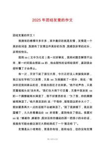 2025年團結友愛的作文