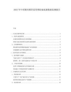 2025年中國聚丙烯管道帶銹防腐底漆數據監測報告