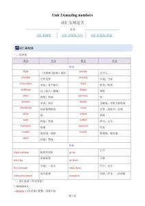 Unit 2 Amazing numbers（重難詞匯精煉）（解析版）-A4