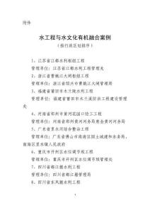 關(guān)于水工程與水文化有機(jī)融合案例