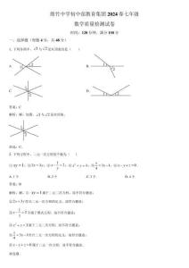 【初一數(shù)學(xué)】四川省綿竹中學(xué)2023-2024學(xué)年七年級(jí)下學(xué)期教學(xué)質(zhì)量檢測(cè)數(shù)學(xué)試卷(含解析)