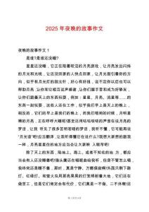 2025年夜晚的故事作文