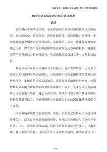 加大國際市場風險識別與管理力度