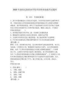 2025年湖南民族職業(yè)學院單招職業(yè)技能考試題庫附參考答案詳解（輕巧奪冠）