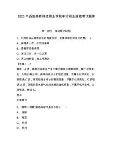 2025年西安高新科技職業學院單招職業技能考試題庫附參考答案詳解（精練）