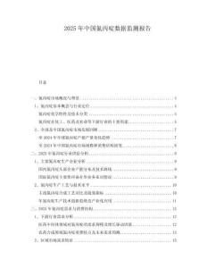 2025年中國氮丙啶數(shù)據(jù)監(jiān)測報告