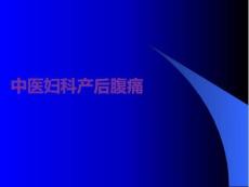 中醫(yī)婦科產(chǎn)后腹痛PPT課件