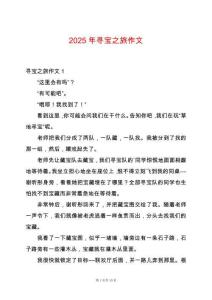 2025年尋寶之旅作文