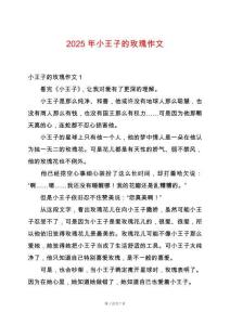2025年小王子的玫瑰作文