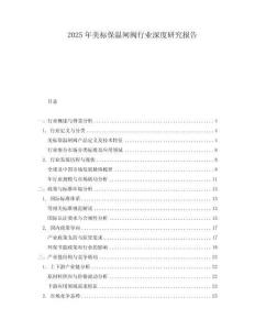 2025年美標保溫閘閥行業(yè)深度研究報告
