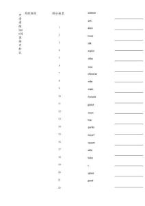 中考考綱1600詞英譯中考核版本-A4