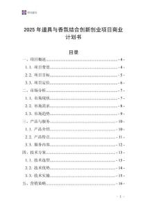 2025年道具與香氛結合創新創業項目商業計劃書