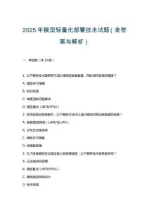 2025年模型輕量化部署技術試題（含答案與解析）