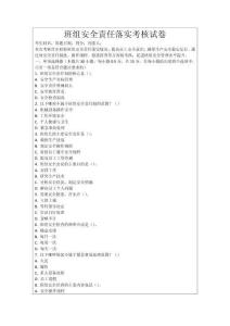 班組安全責(zé)任落實(shí)考核試卷